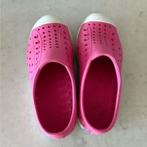 Kids Native Jefferson Pink and White  C13 Slip-On Shoes